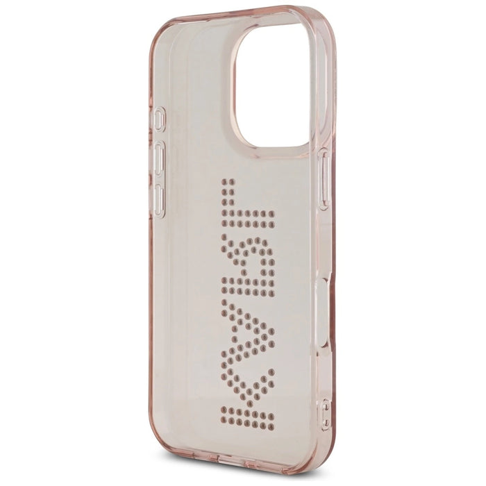 Karl Lagerfeld IML Rhinestones Logo iPhone 16 Pro Case - Pink