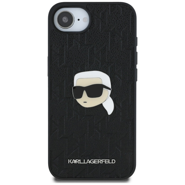Karl Lagerfeld Monogram Karl Head Pin iPhone 16e Case - Black