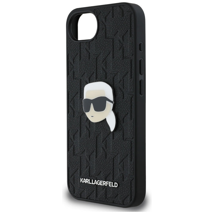 Karl Lagerfeld Monogram Karl Head Pin iPhone 16e Case - Black