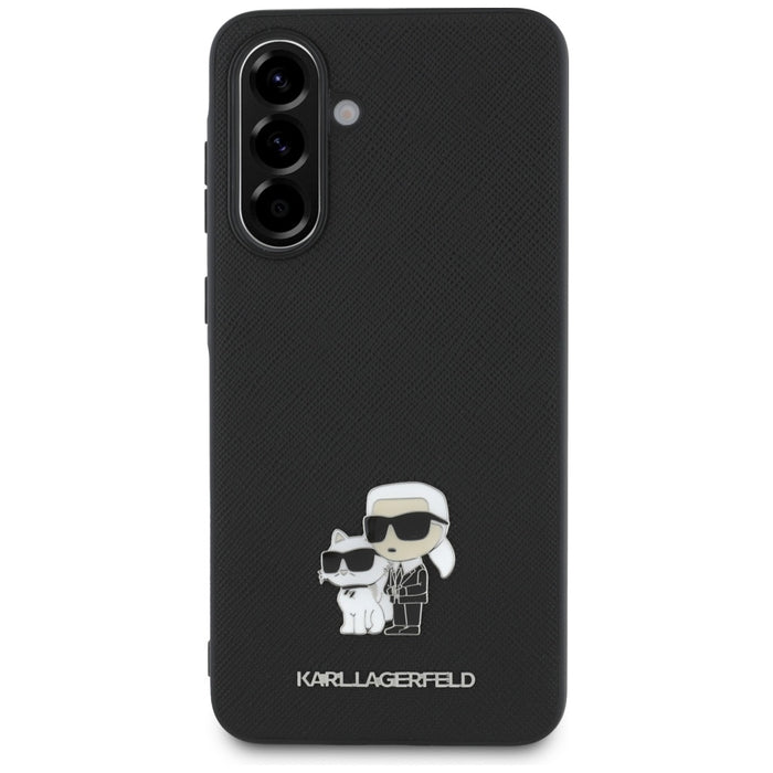 Karl Lagerfeld Saffiano Case w/ K&amp;C Metal Logo for Samsung Galaxy A56 - Black
