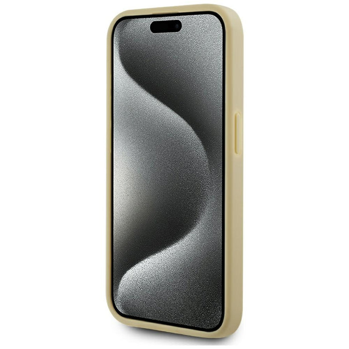 Karl Lagerfeld Wrinkled Metal Signature iPhone 15 Pro Case - Gold