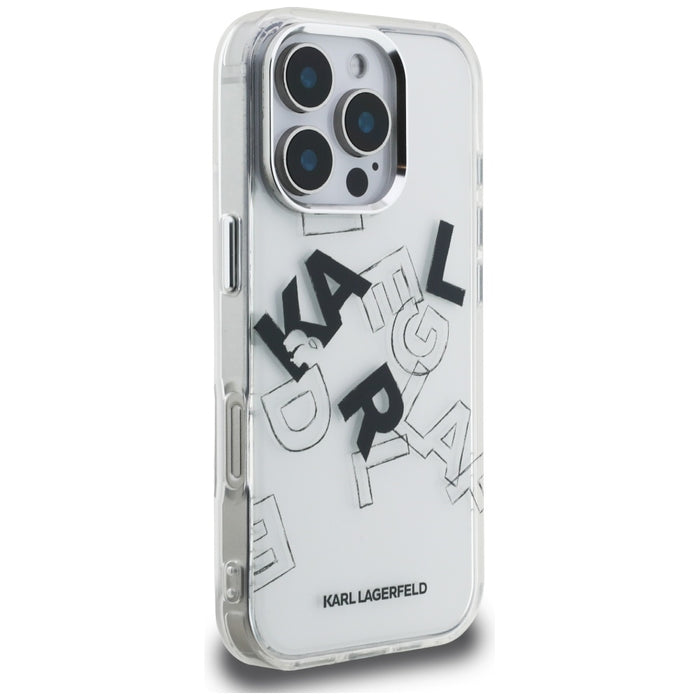 Karl Lagerfeld IML Sketched Graphic Case for iPhone 16 Pro Max - Clear