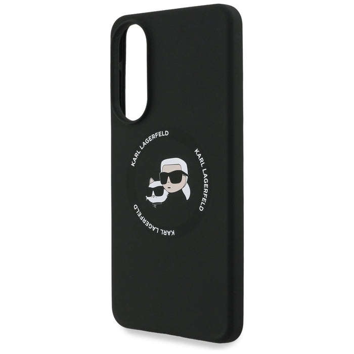 Karl Lagerfeld Silicone nauble Heads And Circle MagSafe case for Samsung Galaxy S25 Edge - black