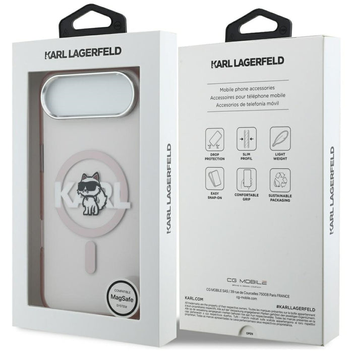 Karl Lagerfeld IML Choupette Sketch Logo MagSafe Case for iPhone 17 Air - Pink