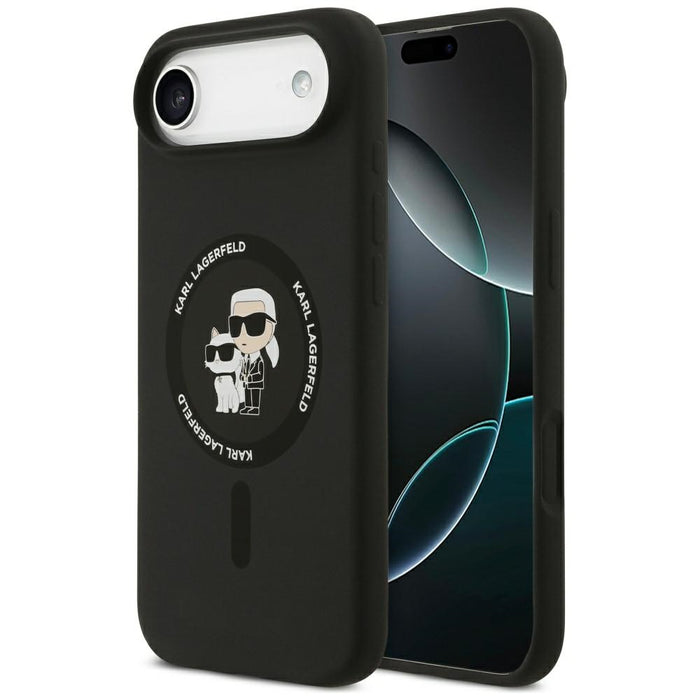 Karl Lagerfeld Silicone Karl&amp;Choupette Ring MagSafe Case for iPhone 17 Air - Black