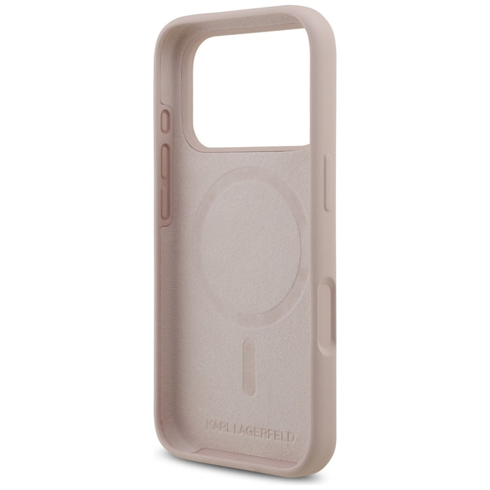 Karl Lagerfeld Silicone Karl&amp;Choupette Ring MagSafe Case for iPhone 17 Pro - Pink