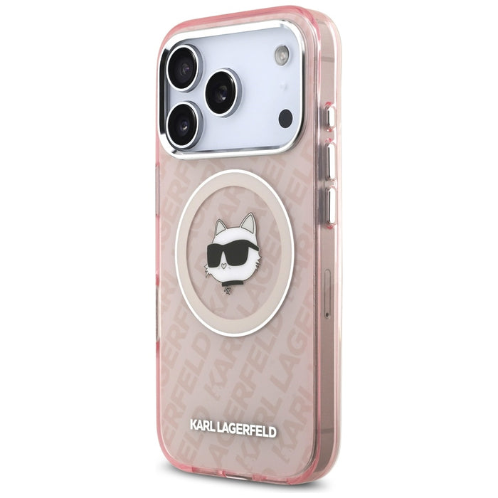 Karl Lagerfeld IML Choupette Head Logo MagSafe Case for iPhone 17 Pro Max - Pink