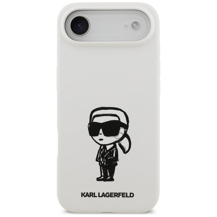 Karl Lagerfeld Silicone Karl Sketch &amp; Logo MagSafe Case for iPhone 17 Air - White