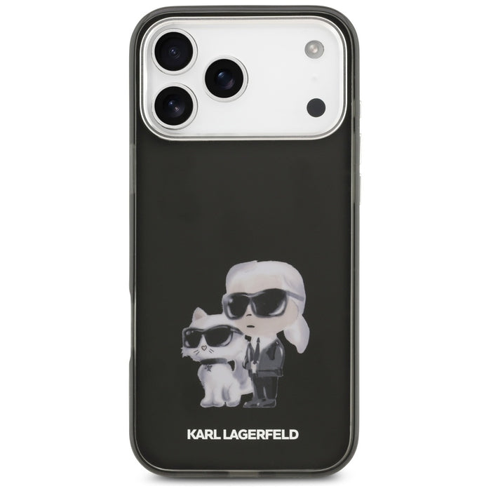 Karl Lagerfeld IML Aquarelle Karl &amp; Choupette &amp; Logo MagSafe Case for iPhone 17 Pro Max - Black