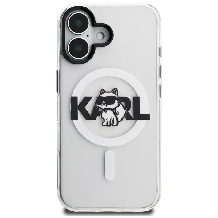 Karl Lagerfeld IML Choupette Sketch Logo MagSafe iPhone 17 Case - Clear