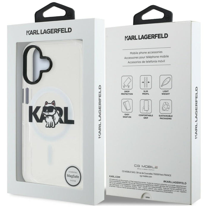 Karl Lagerfeld IML Choupette Sketch Logo MagSafe iPhone 17 Case - Clear