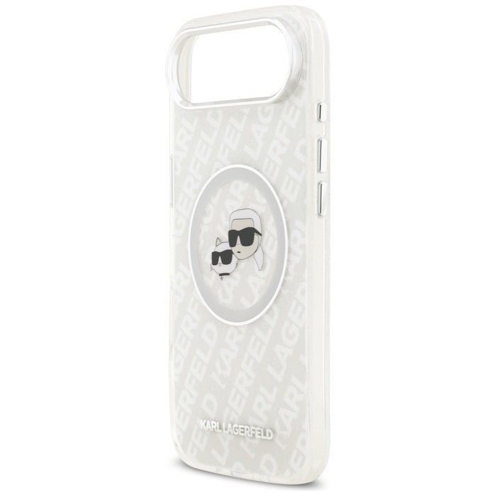 Karl Lagerfeld IML Glitter Karl&amp;Choupette Heads Logo MagSafe Case for iPhone Air - Gray