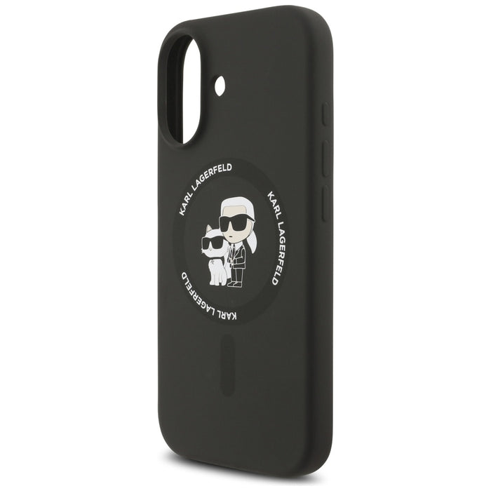 Karl Lagerfeld Silicone Karl&amp;Choupette Ring MagSafe Case for iPhone 17 - Black