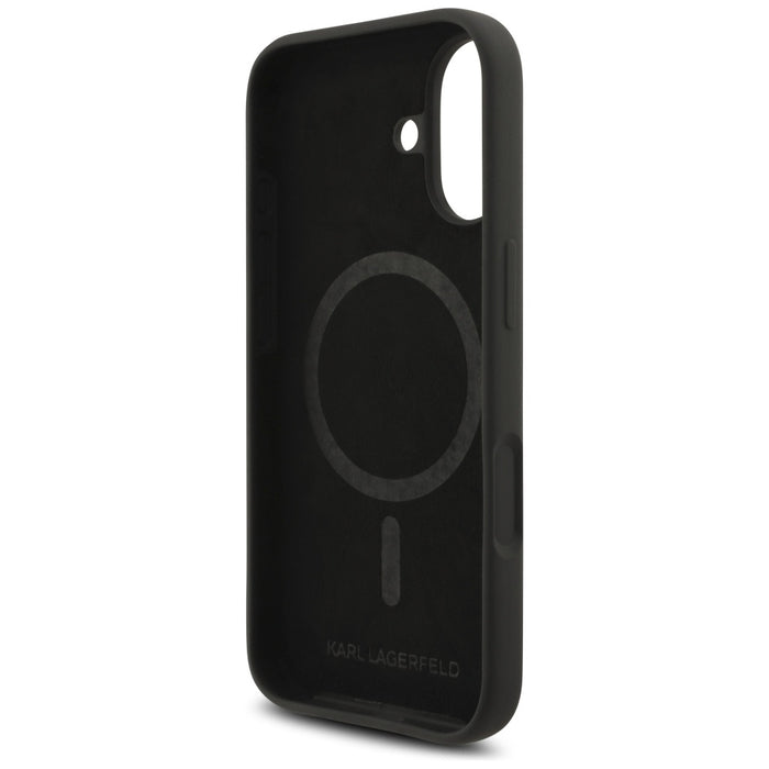 Karl Lagerfeld Silicone Karl&amp;Choupette Ring MagSafe Case for iPhone 17 - Black