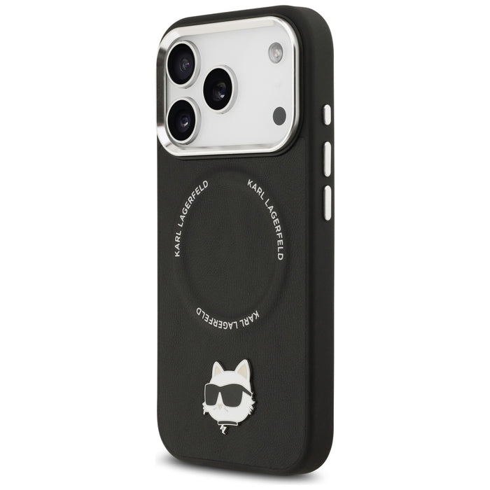 Karl Lagerfeld Choupette Pin MagSafe Case for iPhone 17 Pro - Black
