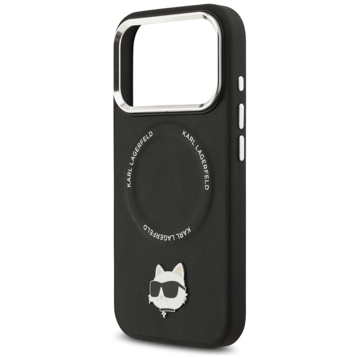 Karl Lagerfeld Choupette Pin MagSafe Case for iPhone 17 Pro - Black
