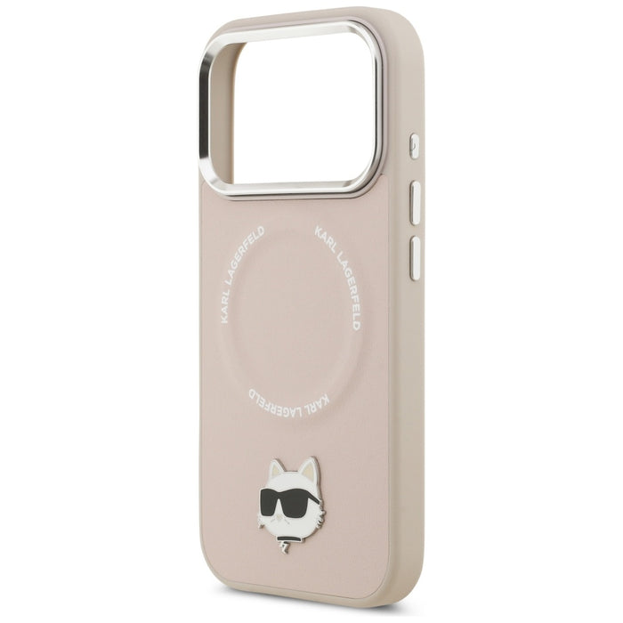 Karl Lagerfeld Choupette Pin MagSafe Case for iPhone 17 Pro Max - Pink