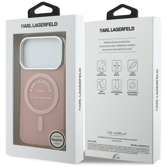 Karl Lagerfeld IML Karl RSG Logo MagSafe Case for iPhone 17 Pro - Pink