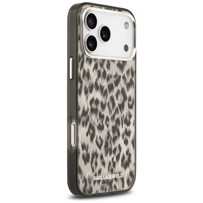 Karl Lagerfeld IML Leopard Pattern MagSafe Case for iPhone 17 Pro Max - Brown
