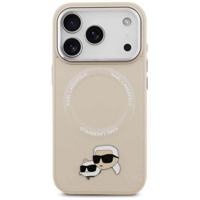 Karl Lagerfeld Karl &amp; Choupette Pins MagSafe Case for iPhone 17 Pro - Beige
