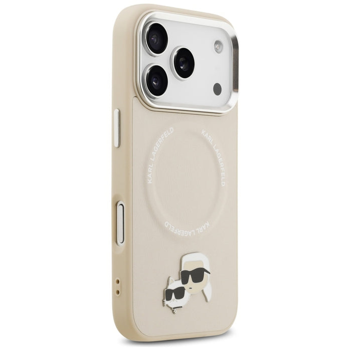 Karl Lagerfeld Karl &amp; Choupette Pins MagSafe Case for iPhone 17 Pro - Beige