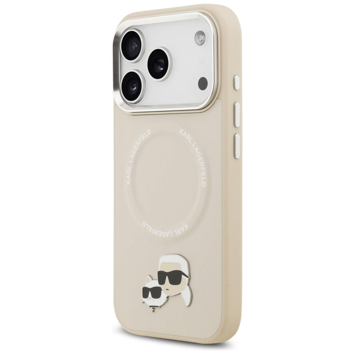 Karl Lagerfeld Karl &amp; Choupette Pins MagSafe Case for iPhone 17 Pro - Beige