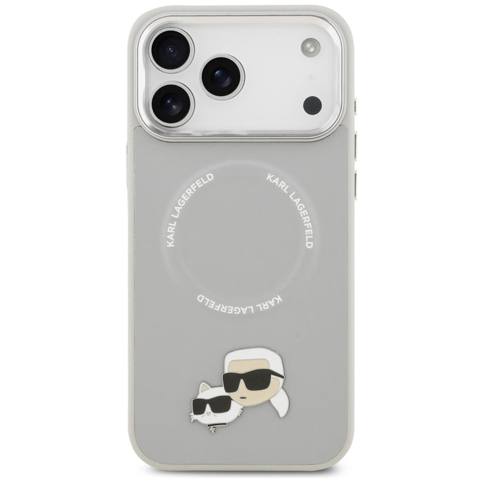 Karl Lagerfeld Karl &amp; Choupette Pins MagSafe Case for iPhone 17 Pro - Gray