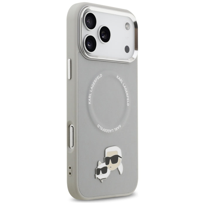 Karl Lagerfeld Karl &amp; Choupette Pins MagSafe Case for iPhone 17 Pro - Gray