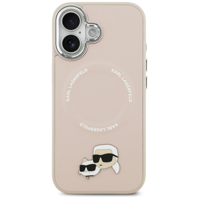 Karl Lagerfeld Karl &amp; Choupette Pins MagSafe Case for iPhone 17 Pink