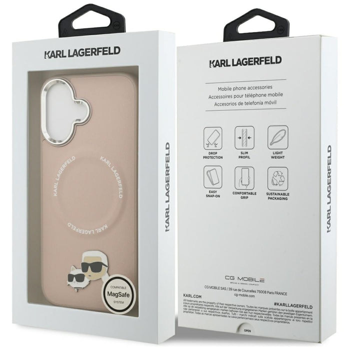 Karl Lagerfeld Karl &amp; Choupette Pins MagSafe Case for iPhone 17 Pink