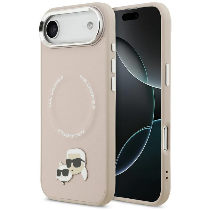 Karl Lagerfeld Karl &amp; Choupette Pins MagSafe Case for iPhone Air Pink
