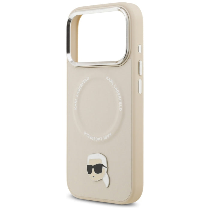Karl Lagerfeld Karl Pin MagSafe Case for iPhone 17 Pro Max - Beige