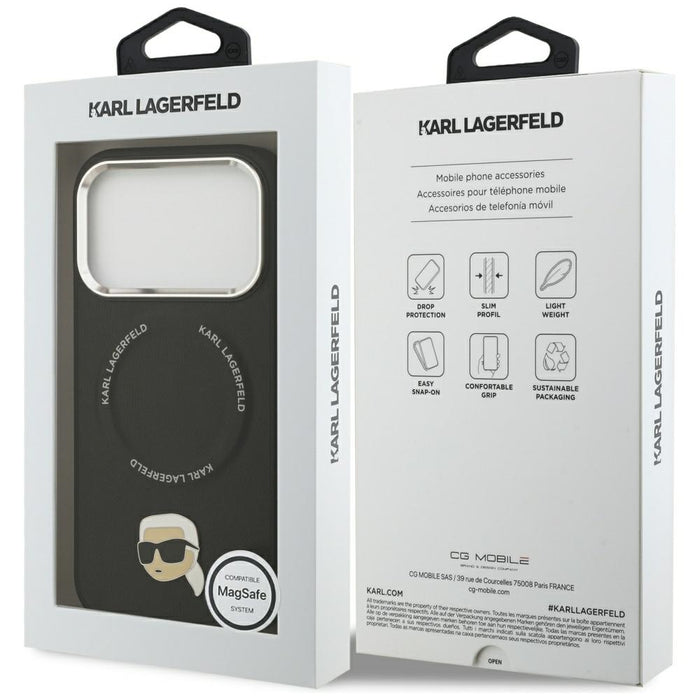 Karl Lagerfeld Karl Pin MagSafe Case for iPhone 17 Pro Max - Black