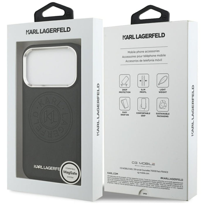 Karl Lagerfeld Point &amp; Metal Logo MagSafe Case for iPhone 17 Pro Max - Black