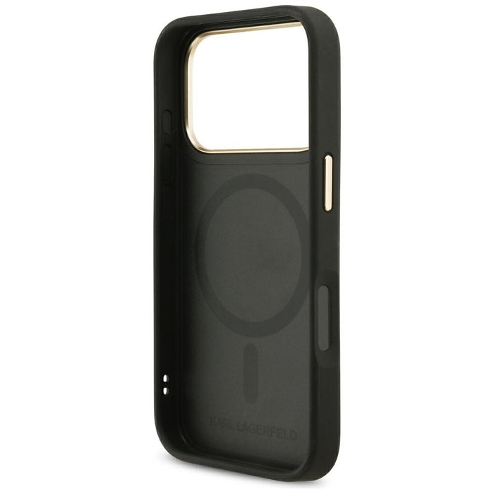 Karl Lagerfeld Big Strap Choupette Metal Logo MagSafe Case for iPhone 17 Pro Max - Black