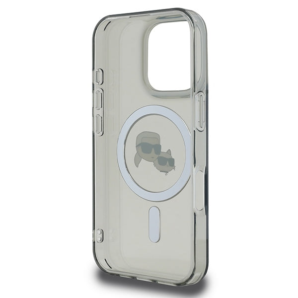 Karl Lagerfeld IML Metal Karl&Choupette Head MagSafe Case for iPhone 16 Pro - Black