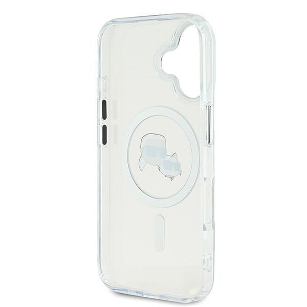 Karl Lagerfeld IML Metal Karl&Choupette Head MagSafe Case for iPhone 16 Plus - White