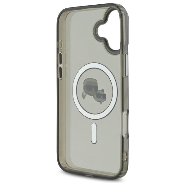 Karl Lagerfeld IML Metal Karl&Choupette Head MagSafe Case for iPhone 16 Plus - Black