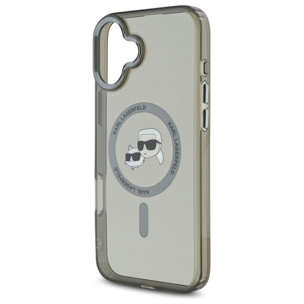 Karl Lagerfeld IML Metal Karl&Choupette Head MagSafe Case for iPhone 16 Plus - Black