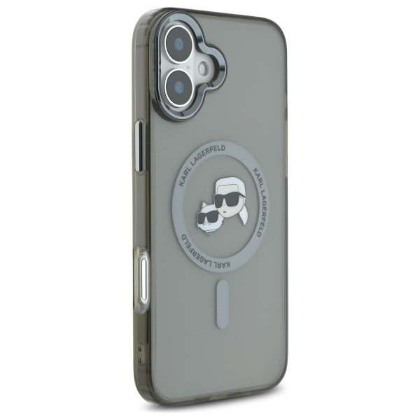 Karl Lagerfeld IML Metal Karl&Choupette Head MagSafe Case for iPhone 16 Plus - Black
