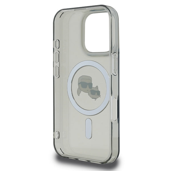 Karl Lagerfeld IML Metal Karl&amp;Choupette Head MagSafe Case for iPhone 16 Pro Max - Black