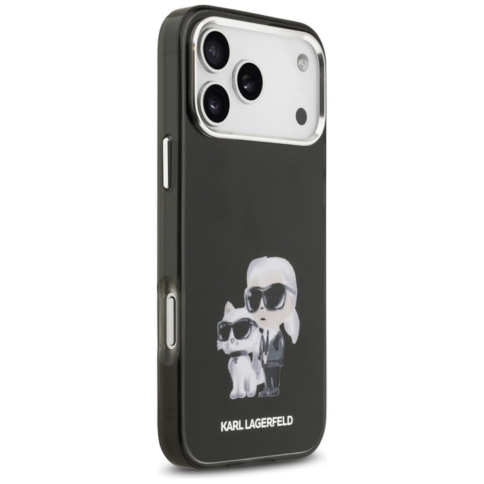 Karl Lagerfeld IML Aquarelle Karl &amp; Choupette &amp; Logo MagSafe Case for iPhone 17 Pro - Black