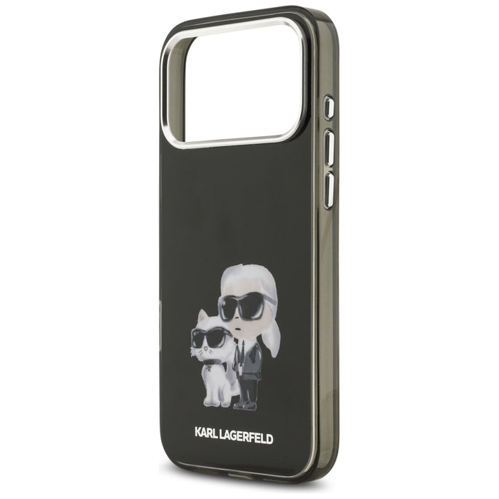 Karl Lagerfeld IML Aquarelle Karl &amp; Choupette &amp; Logo MagSafe Case for iPhone 17 Pro - Black