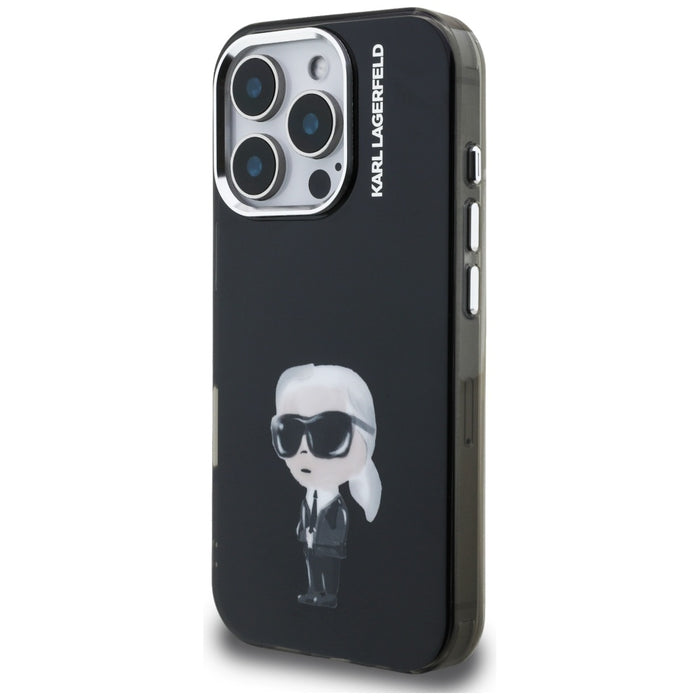 Karl Lagerfeld IML Aquarelle Karl & Logo MagSafe Case for iPhone 16 Pro - Black