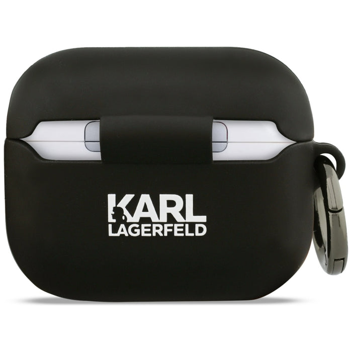 Karl Lagerfeld Silicone Karl &amp; Chaupette Head 3D Case for AirPods Pro 3 - Black