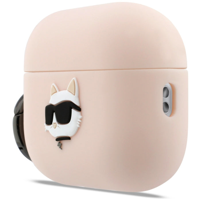 Karl Lagerfeld Silicone Chaupette Head 3D Case for AirPods Pro 3 - Pink