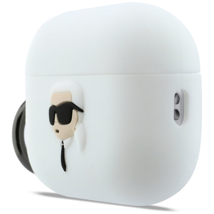 Karl Lagerfeld Silicone Karl Head 3D Case for AirPods Pro 3 - White