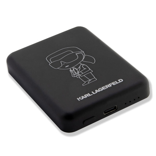 Karl Lagerfeld Ikonik MagSafe 5W 3000mAh Inductive Power Bank - Black