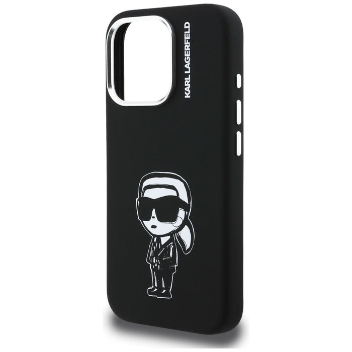 Karl Lagerfeld Silicone Karl Sketch MagSafe Case for iPhone 16 Pro - Black