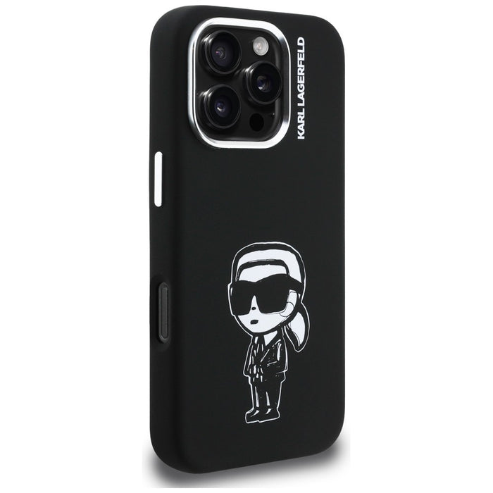 Karl Lagerfeld Silicone Karl Sketch MagSafe Case for iPhone 16 Pro Max - Black